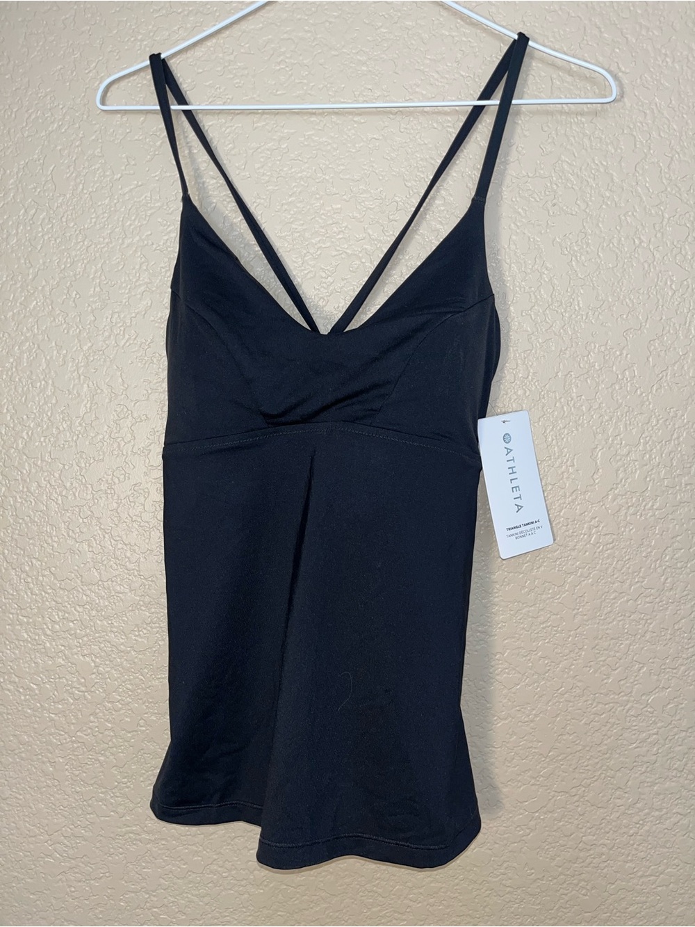 Athleta Triangle Tankini A-C Swim Top Black NWT Large
